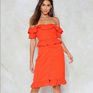 Nasty gal NWT off the shoulder dress sz 10** SALE*